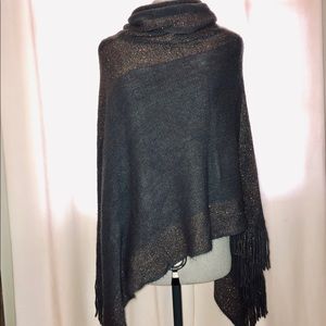 Super soft gray/bronze shimmer poncho